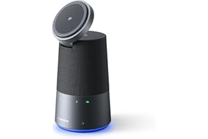 Głośnik konferencyjny AnkerWork S600 z certyfikatem Zoom, głośnik Bluetooth USB-C do rozmów, konferencji, połączeń, mikrofon do inteligentnego nagrywania głosu, czarny