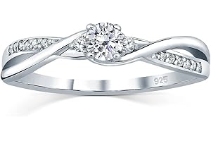 SILVEGO – FNJR085sw - Verlobungsring aus 925 Sterling Silber mit Swarovski Zirconia