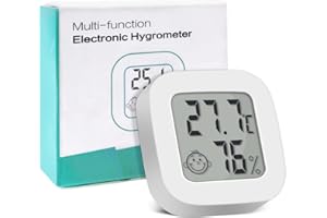 PITASHA Mini Igrometro Termometro Digitale Termoigrometro da Interno con l'Icona di comforto Monitor di Temperatura e umidità, Funzione ℃/℉ - 1 pezzo