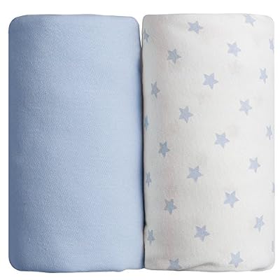 Babycalin - Lot de 2 draps housse bleu - 70x140 cm