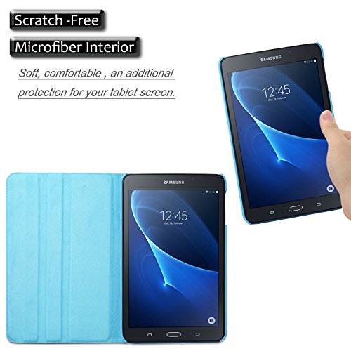Samsung Galaxy Tab A 10.1 Hülle Case, Infiland PU Ledertasche lederhülle 360° Drehbarer Stand Smart Cover Case Schutzhülle Tasche Etui für Samsung Galaxy Tab A 10.1 Zoll (2016) Tablet-PC(mit Auto Schlaf / Wach Funktion)(Hellblau) - 5
