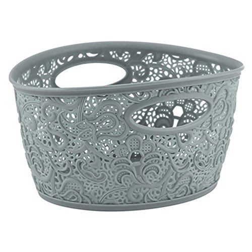 Curver VICTORIA Grau Dekorativ Korb mit Griffen, 220x170x120 mm, EF505944