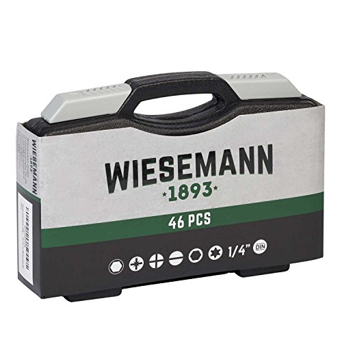 Steckschlüsselsatz 46tlg | WIESEMANN 80089 | Chrom-Vanadium Stahl | Steckschlüssel-einsätze | 1/4″| Knarre | Adapter | PH PZ | im Werkzeugkoffer - 5