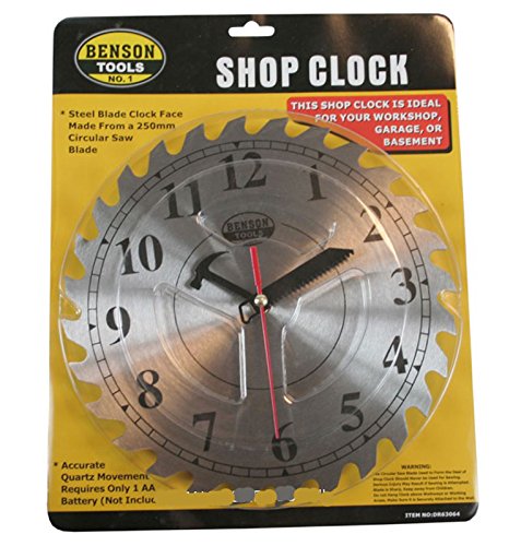 Wanduhr Quartz Sägeblattdesign Uhr Werkstatt Büro 250 MM