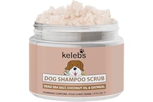 KELEBS Dermatitis Perros | Champu Perro Dermatitis Exfoliante | Champu para Perros Piel Sensible | Shampoo Perro Alergia | Champú Perro Fortalece Y Previene Pérdida Pelo | con Aceite De Coco Bio