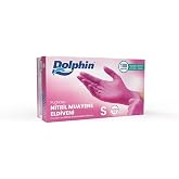 Dolphin Pembe Nitril Eldiven Pudrasız (S) 100'l&uuml; Paket