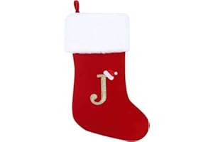 GOXAEEE Weihnachtsstrumpf Personalisiert Nikolausstrumpf 45 cm Großer Christmas Stockings Weihnachtsbaum Kamin hängende Ornamente Geschenkhalter Weihnachtsdekorationen für Weihnachtsbaum und Heim (J)
