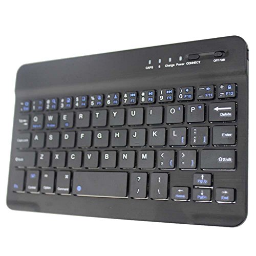 Aluminium Dünne Mini Drahtlose Bluetooth Tastatur Für Windows Android IOS Schwarz – Schwarz - 5