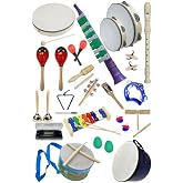 Midex Knitting Tools Set Over Package-3 Maracas Ringtones Triangle Xylophone Melodica Harmonica Drum Flute (23 Pieces)