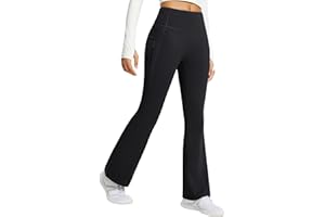baleaf Women's Fleece Lined Flared Leggings Thermal Trousers with Pockets Walking Yoga Pants Water Resistant High Waisted Bootcut Bootleg