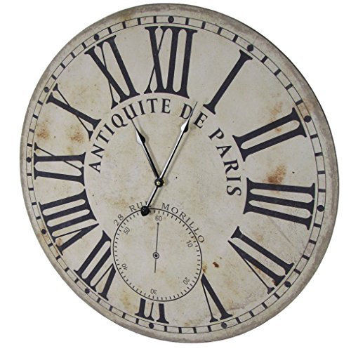 Riesen Wanduhr 60cm Paris im Vintage Shabby Design