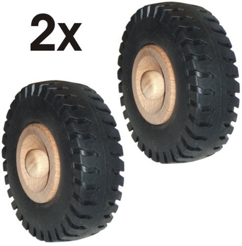 Preisvergleich Produktbild WAGNER Holzrad / Ersatzrad / Traktorrad / 2tlg. Set - Holz / Kunststoff, Durchmesser 72 mm, inkl. Holzsteckstift - 01607102