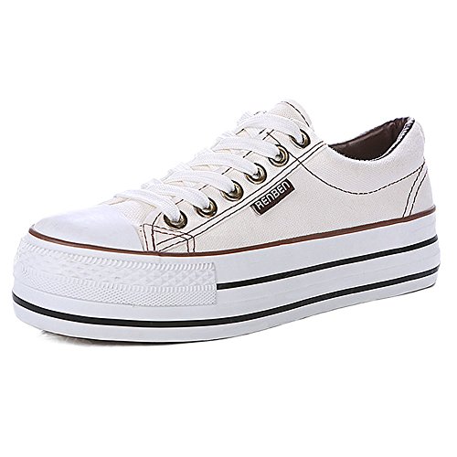 Renben, Scarpe con plateau donna, Bianco (bianco), 36