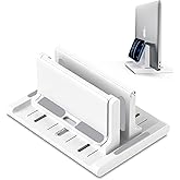 Microcase Adjustable Multi-Purpose Laptop Notebook with Phone Holder Vertical Stand for Macbook-AL4495 (Black)