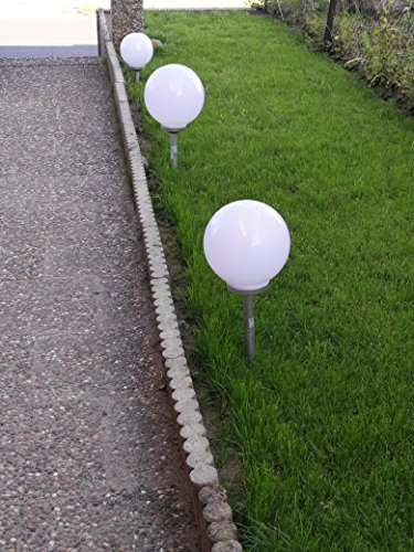 3 x LED Solarkugel Marla Solarleuchte Gartenleuchte mit Erdspieß, Durchmesser 15 + 20 + 25 cm Solarleuchte Kugelleuchte Dekolampe - 5