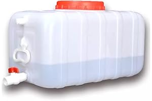 LJBD Bidon d'eau avec Robinet, Potable Réservoir d'eau en HDPE, Jerrican Eau Alimentaire avec Poignée pour Camping en Plein Air Randonnée Voyage Barbecue L'urgence(Size:80L,Color:Blanc)