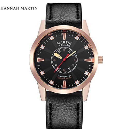 Men Watch Ourmall Hannah Martin Luxury Men Date Leather Stainless