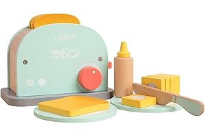 Owl & Fox TP Toys Grille-Pain en Bois FSC Jouet Cuisine Enfant – Accessoires Petit-Déjeuner – Bois Durable Bleu – 17 x 10,8 x 11,7 cm – Dès 3 Ans