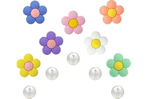 LuckyOpt Charms für Bogg Bag, 12Pcs Blume und Perle Charms für Bogg Bag, dekorative süße Tasche Insert Charms für Strandtasche Schuhe Zubehör