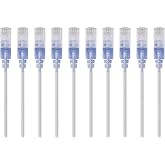 Monoprice Cat6A Ethernet Patch kablosu &ndash; Snagless RJ45, 550 MHz, 10 G, UTP, saf parlak bakır tel, 30 AWG, 10 adet, 90 cm, bey