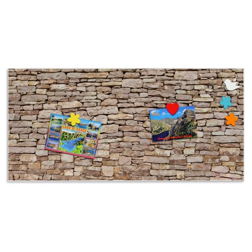 Besondere Design Magnettafel Weiß Querformat von banjado mit Motiv Alte Mauer - 3