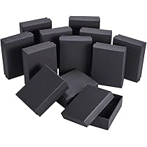 Set 2 Scatole Per Gioielli In Tessuto Nero - Per Collane E Braccialetti, Design Elegante, Ideale Per Regali