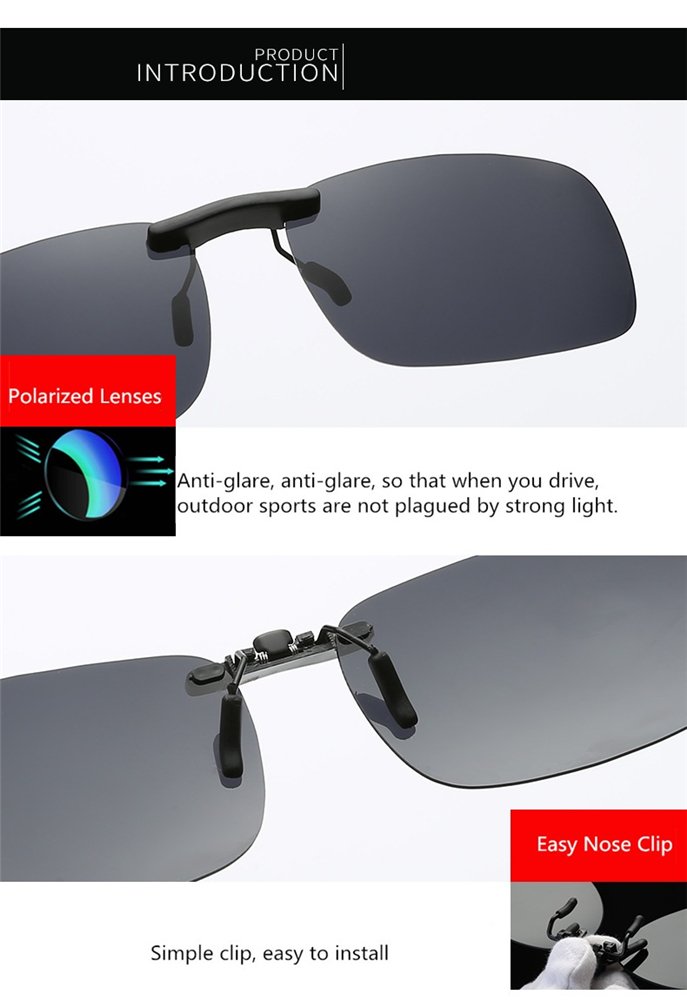 DAUCO-Gafas-de-Sol-Polarizadas-Clip-Lentes-de-Espejo-de-Hombre-Mujer-Unisex-Deportes-YYBG