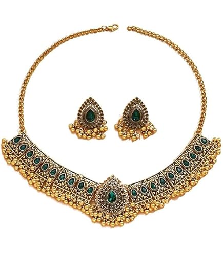 Danzatrice Del Ventre Costume Hifot Set 4 Gioielli Danza Del Ventre - Collana, Orecchini, Bracciale E Catena Per Capelli Set Gioielli Stile Bohémien - 7