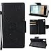 Produktbild Handytasche für Sony Xperia XA1 PU Ledertasche Asnlove Schutzhülle Weich Silikon TPU Hülle Flipcase Scratch Schale Tasche Leather Case Etui Karte Slots Magnetisch Schmetterling Muster schwarz
