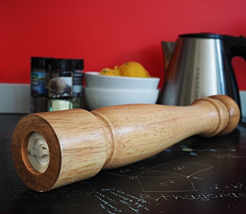 Oramics Pfeffermühle Holz in Naturfarben – Höhe: ca. 40 cm – Keramikmahlwerk Gewürzmühle - 3