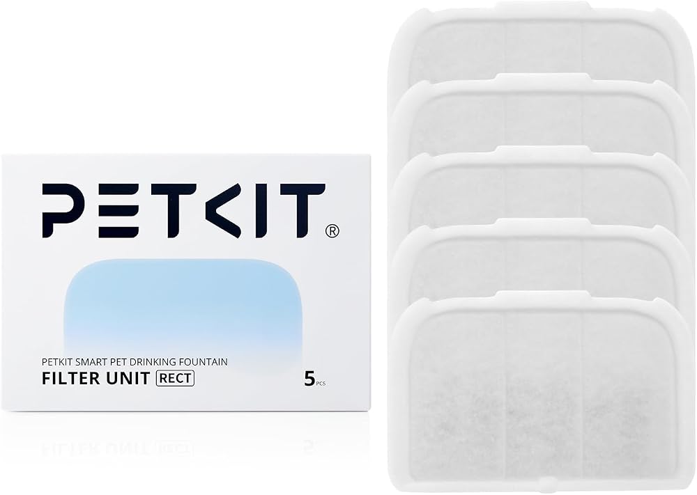 PETKIT Su Çeşmesi Filtresi, 5 Adet, EVERSWEET MAX Kablosuz Kedi Fıskiyesi, Aktif Kömür, Yüksek Verimli Filtreleme, Kedi Çeşmesi Filtresi