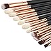 VIPFACE 12Pcs Pro Makeup Brush Set Kit Cosmetic Eye Shadow Brushes Set Black