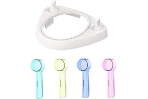 AOIBEELY Base Supporto Porta Testine per Spazzolino Spazzolino Elettrico- con 4 Custodie Antipolvere per Testine Oral-B (B)