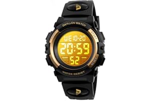 Dayllon Niños Relojes para Niños Deportes al Aire Libre 50M Impermeable Relojes Electrónicos 12/24 H Alarma Reloj Cronómetro/Calendario/LED Luz/Fecha Niño Niña Reloj de Pulsera