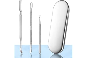 Spingi Cuticole Acciaio Inox Set, HZYIQ Spingi Cuticole Professionale/Spingi Unghie, Spingicuticole Kit per Manicure, Pedicure, Strumento di Rimozione Forcella Pelle Morta