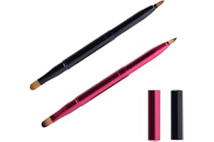 WIIAILOO 2 Pcs Retractable Lip Brush Makeup Brushes Double-Ended Lip Brush for Christmas Gifts Women Girls Travel and Daily Use