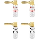 Nakamichi Banana Plug 12-18 AWG 4mm 24K Gold Plated Banana Plug Adapter for Wired HiFi Speaker Amplifier 4 Pieces (2 Pairs) B