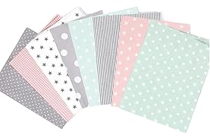 Souarts Baumwollstoff Meterware Stoffe zum Nähen Patchwork Stoffe Paket Stoffreste DIY 8 Stücke je 50 cm x 50 cm Rosa Grün Rot Blumen Baumwolltuch (Mintgrün)
