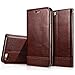 Price comparison product image iPhone SE Case, HualuBro [Kickstand] Premium PU Leather Wallet Flip Phone Case Cover with Stand Card Holder for Apple iPhone SE (2016) / iPhone 5S / iPhone 5 Smartphone (Leather Wallet - Brown)