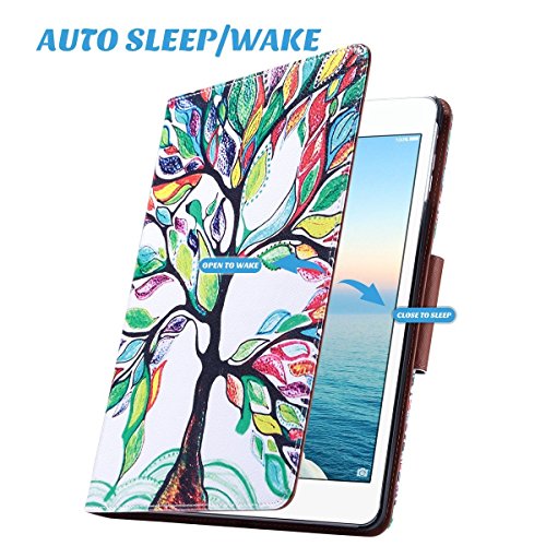 iPad Air Hülle, ULAK 360 Grad Rotierend Stand Smart Cover Case Schutzhülle Tasche Etui mit Auto Schlaf / Wach Funktion für Apple iPad Air/iPad 5th 2013 (Liebesbaum) - 8