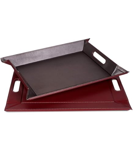 Freeform Omkeerbaar Dienblad, Kunstleer, Taupe/Wit, 28x28x18 cm Freeform Omkeerbaar Dienblad, Kunstleer, Taupe/Wit, 28x28x18 cm