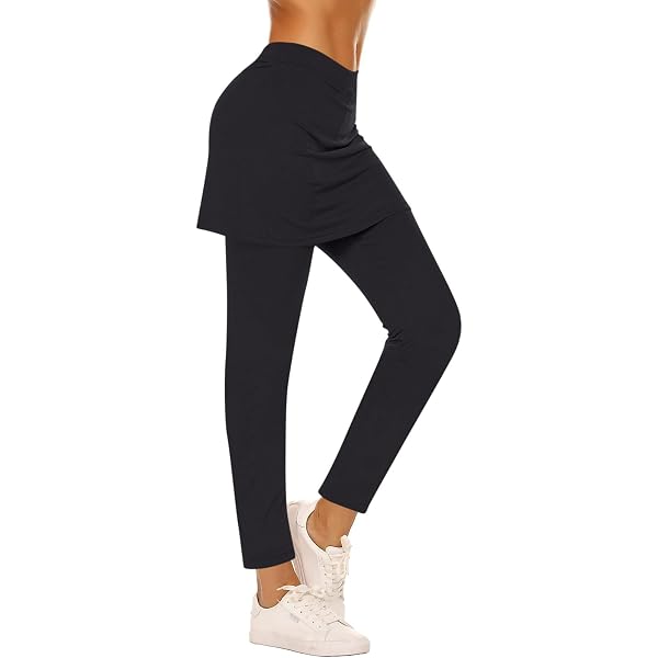 Terecey Pantalon Yoga Bootcut Femmes Taille Haute Évasé Avec Jupe Courte - Confort Pilates Fitness