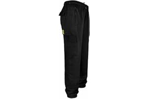 SITE KING Mens Cargo Combat Work Tracksuit Jogging Bottoms with Knee Pad Pockets Fleece Pants