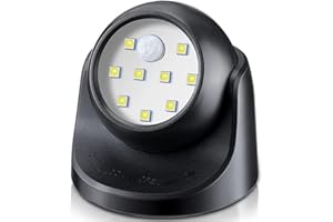 Proxinova Luces LED de seguridad con sensor de movimiento PIR, reflector LED brillante de 150 lúmenes, luces inalámbricas con sensor de movimiento para exteriores, luces para exteriores, funciona con