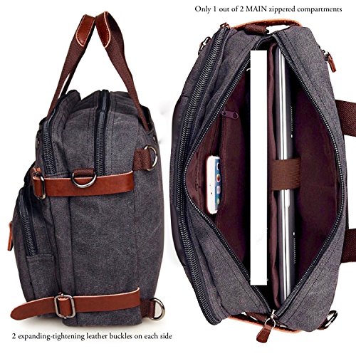 loietnt Unisex Damen Herren Laptop Umhängetasche Cabrio Universal Vintage Leinwand Laptop-Rucksack und Handtasche, Schule Rucksack/Büchertasche/Tagesrucksack/Wandern/ - 4