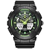 Amstt Kinderuhr Wasserdicht Digital Uhr mit Alarm Stoppuhr für Alter 7-15 Jahren Sportuhr Grün