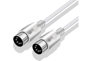 Yeung Qee MIDI Cable 5 Pin DIN Male to DIN Male Connector Cable Plug Wire Cord (white,1.5m)