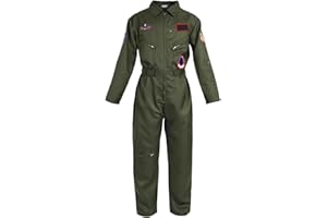 CosplayStudio Aviator Suit Costume | Fighter Pilot Jumpsuit | Olive Green | Sizes: S - L