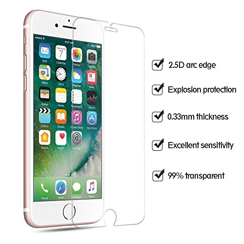  3-Unidades  Protector de Pantalla iPhone 8   7   6s   6  Vanzon    Cristal Vidrio Templado Premium Para Apple iPhone 8  iPhone 7   iPhone 6s   iPhone 6  9H Dureza  Alta Definicion 0 33mm   3D Touch Compatibles 