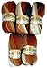Produktbild 5 x 100 g Alize Strickwolle Farbverlauf terrakotta braun beige creme Nr. 2626 zum Stricken und Häkeln, 500 Gramm Wolle mit Mohair